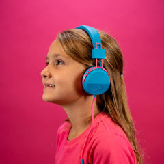 JBuddies Studio On-Ear Kids Wired Headphones Blue/Pink